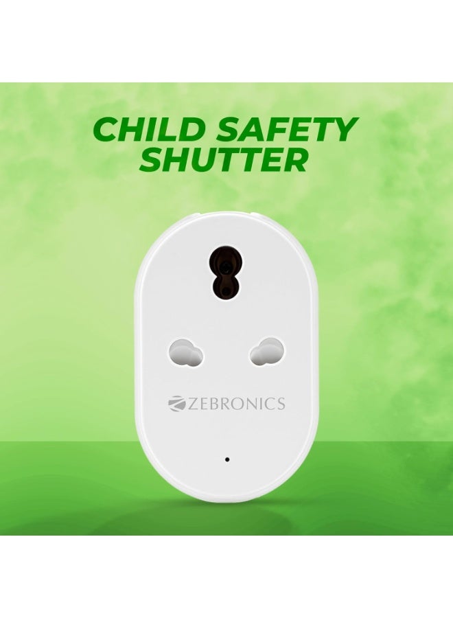 Zebronics ZEB-SP116, Smart Wi-Fi Plug Compatible with Google Assistant & Alexa, Supports Upto 16A and Comes with a Dedicated APP That Features Scheduled Control and Energy Monitoring. - Image 3